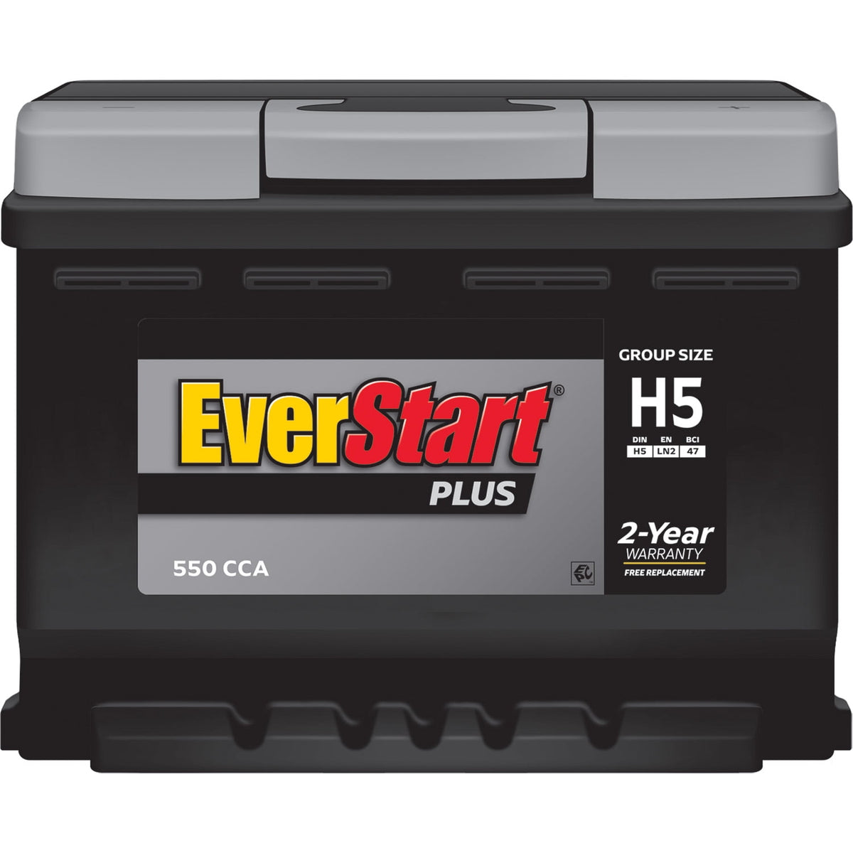 EverStart Plus Lead Acid Automotive Battery, Group Size H5 / LN2 / 47, 12 V, 550 CCA, 100 min RC