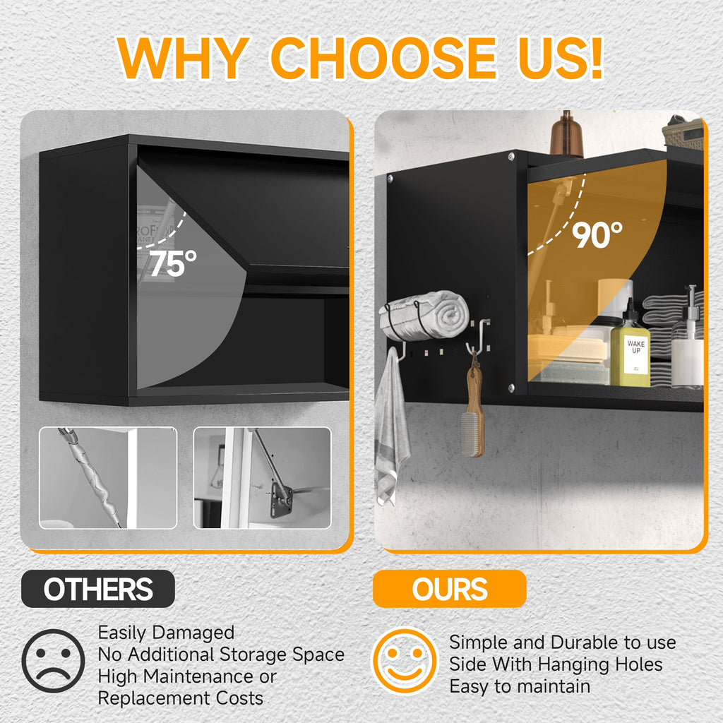 Metal Garage Wall Cabinet with Doors Side with Holes,Wall Mounted Metal Storage Cabinet with Up-Flip Door ,Garage Storage Cabinet for Garage