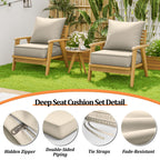 Kimunuk Outdoor Deep Seat Cushion Set for Patio Furniture, Splash-Proof & Fade Resistant, 24" L X 24" W X 5" H, Cream
