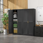 71"Metal Pantry Storage Cabinet with Doors & 4 Adjustable Shelves