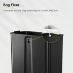 EKO Madison Brushed Stainless Steel 13.2 Gal/50L Kitchen Step Trash Can or Recycling Bin, Removable Inner Liner, Soft Close Lid, Fingerprint
