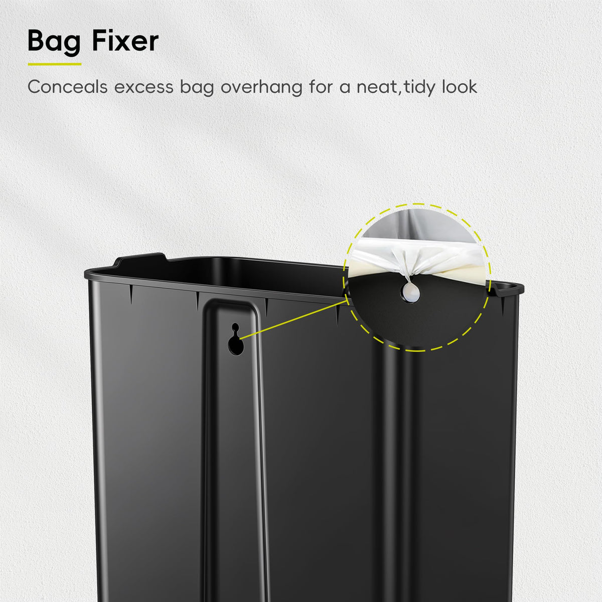 EKO Madison Brushed Stainless Steel 13.2 Gal/50L Kitchen Step Trash Can or Recycling Bin, Removable Inner Liner, Soft Close Lid, Fingerprint