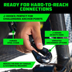Rhino USA Car Hauler Tie Down Straps (4-Pack) - 2inx8ft Lasso with J Hooks