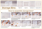 6 Pack Clear Storage Bins with Lids, 19 Qt Closet Organizers and Storage