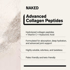NAKED Collagen Advanced - Peptides Protein Powder, Hyaluronic Acid, Vitamin C, Pasture-Raised, Grass-Fed Hydrolyzed Collagen Supplement, Paleo