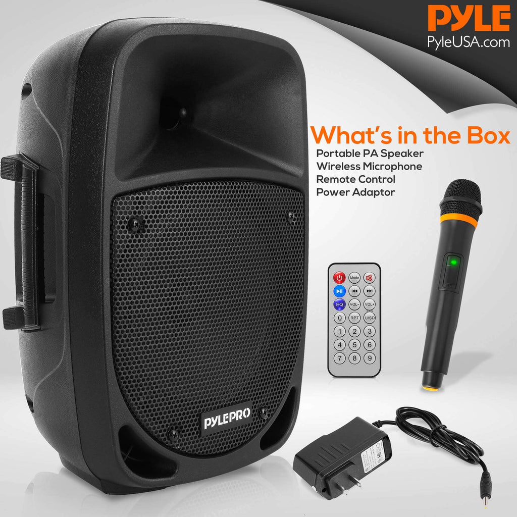 Pyle Portable 800W Karaoke PA System with Wireless Microphone, Bluetooth Streaming, Rechargeable Battery, USB/SD Recording & Powerful Sound – Compact