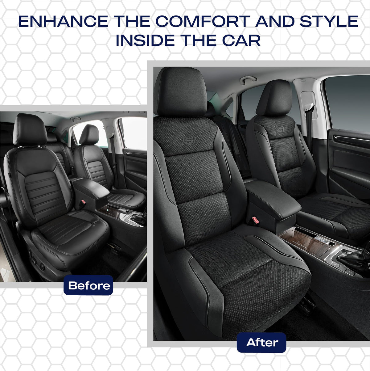 Skechers Memory Foam Seat Covers, Air Cool Mesh Thick Car Seat Covers, Car Seat Covers Front Seats Airbag Compatible, Universal Automotive Comfort