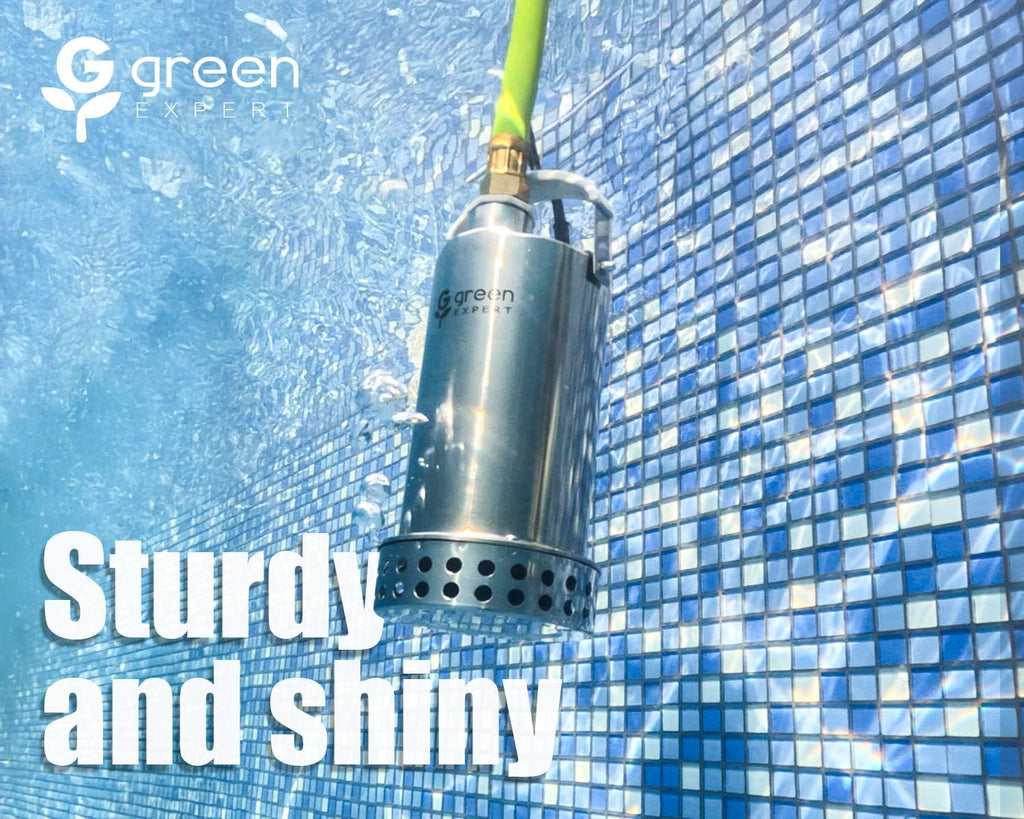 Green Expert 1HP Submersible Sump Pump, 4000GPH Full 304 Stainless Steel Manual Utility Pump with Adapter Kit, Oil-Free Top Discharge Water Removal