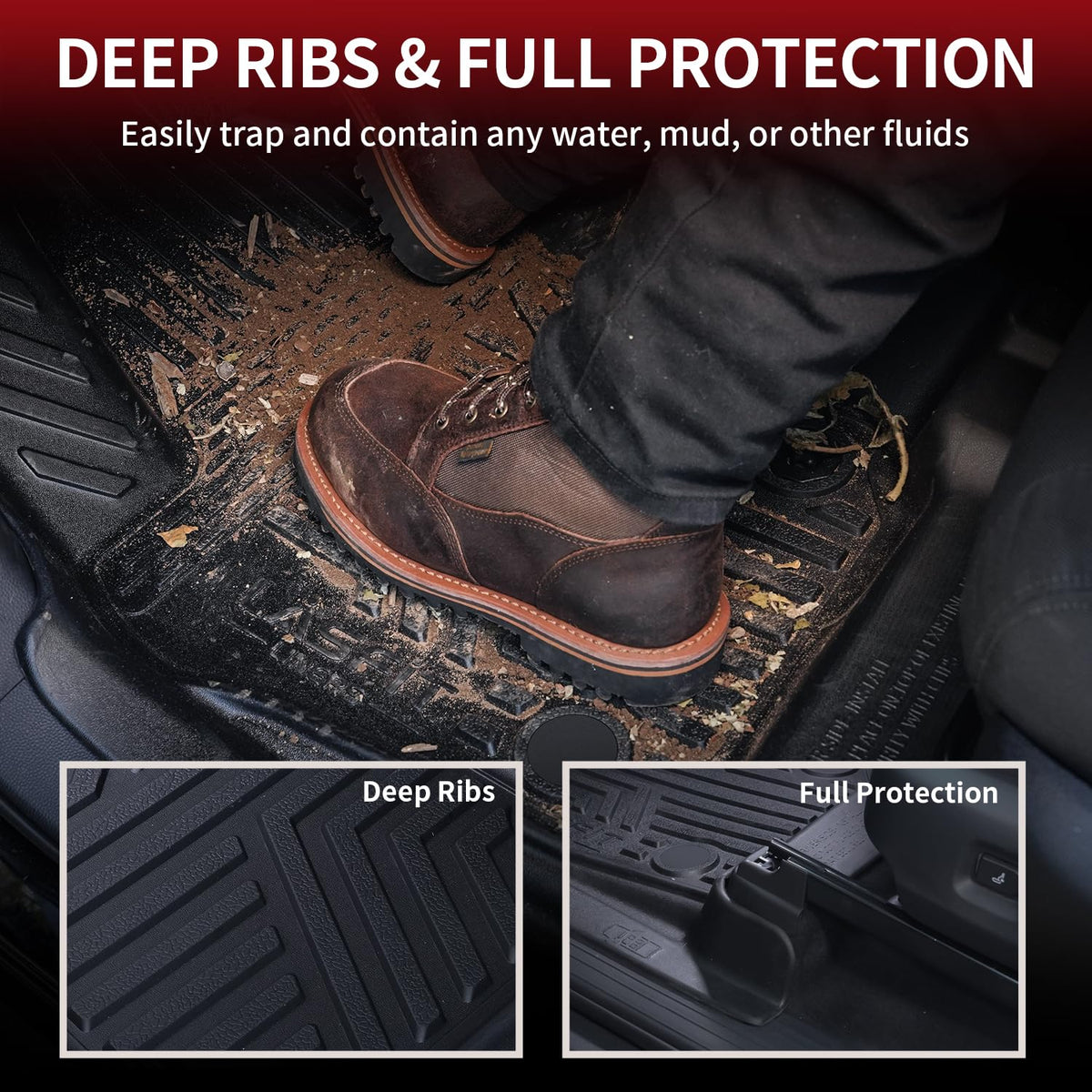 LASFIT Floor Mats for Toyota Tacoma 2024 2025 2026 Double Cab Auto Tran Gas