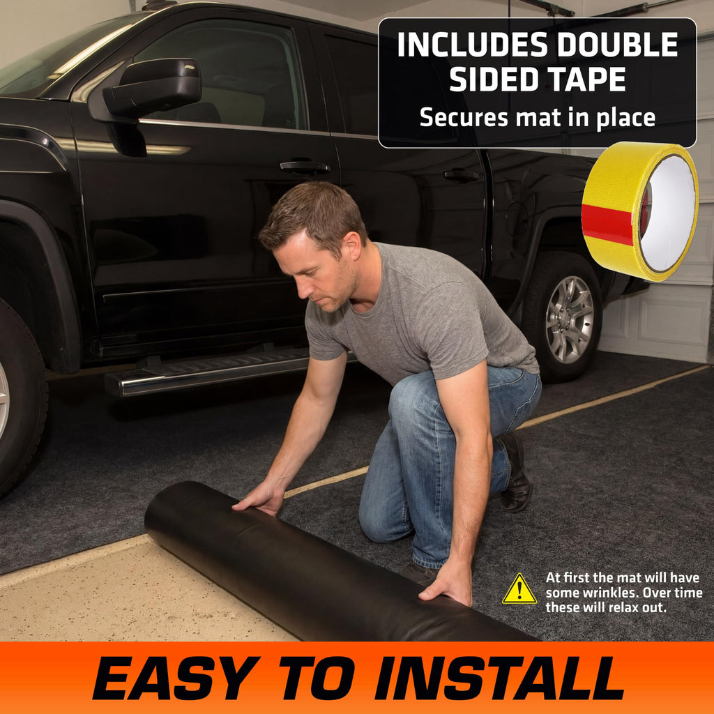 Armor All Garage Floor Mat 17' x 7'4", Waterproof Garage Flooring, USA Made