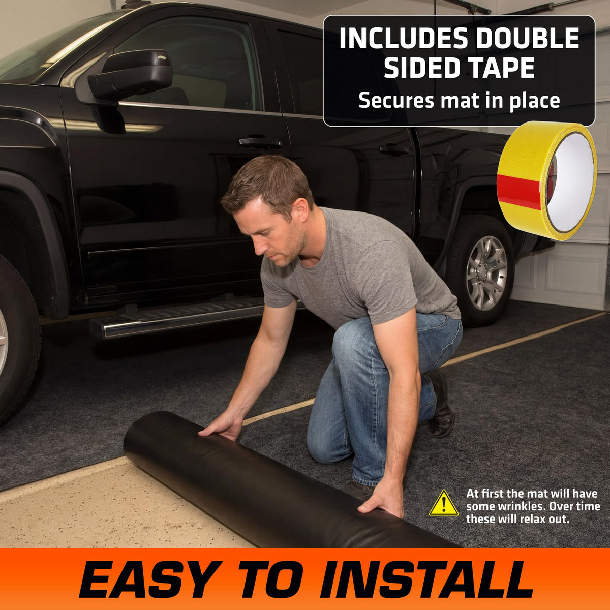 Armor All Garage Floor Mat 17' x 7'4", Waterproof Garage Flooring, USA Made