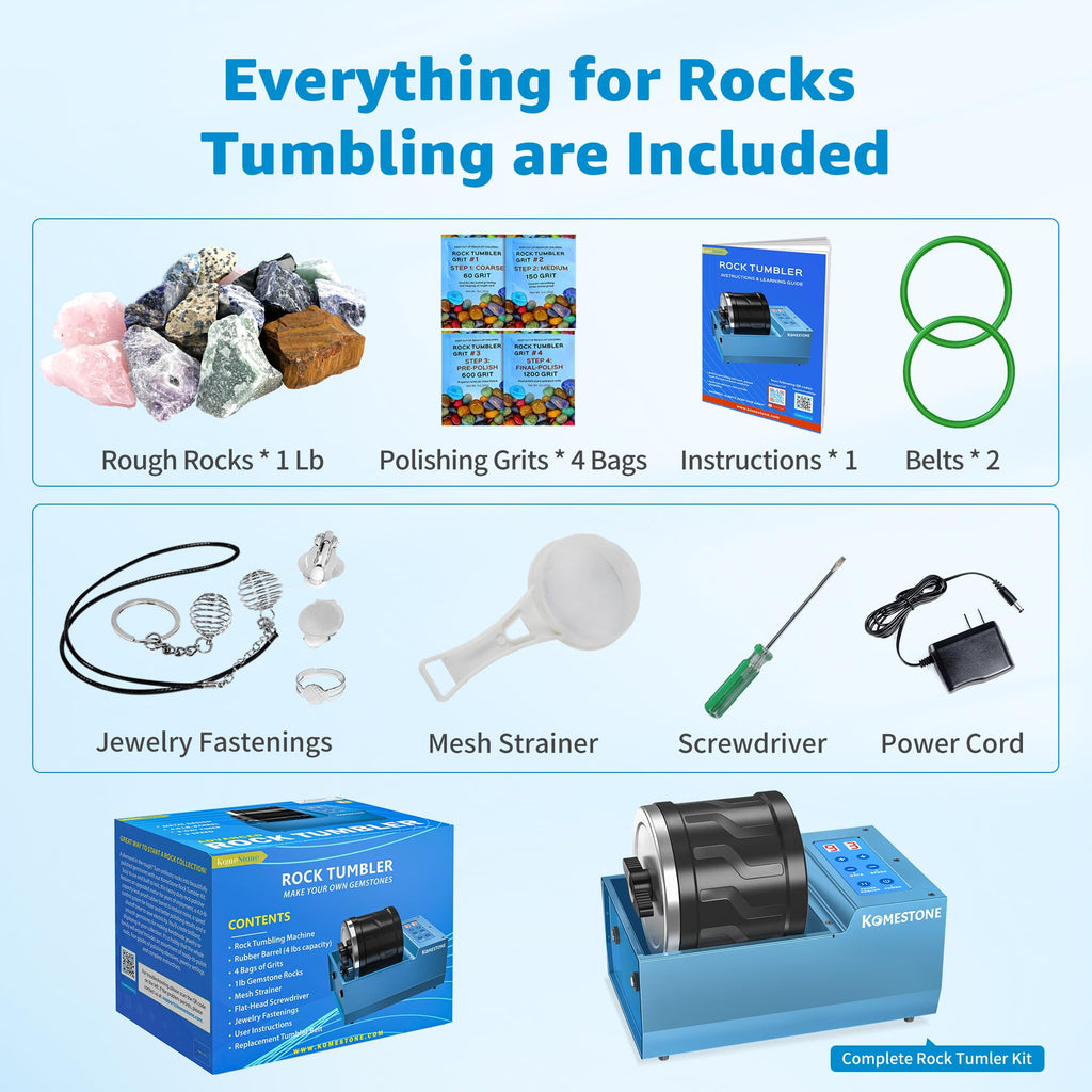 G1 4LB Professional Rock Tumbler Kit for Adults