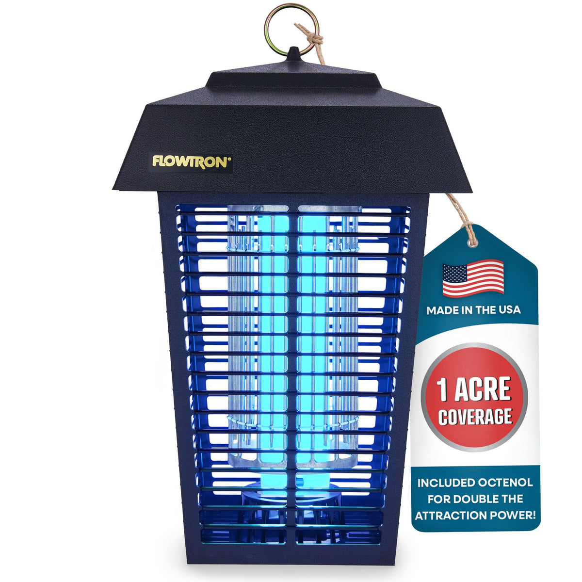 Flowtron Electric Bug Zapper, 1 Acre Outdoor, 40W UV, 5600V Zap, Black
