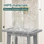 Waterproof HIPS Shower Bench for Inside Shower, Shower Stool, Grey