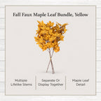 My Texas House Fall Faux Maple Leaf Bundle, Yellow, 20"