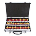 Router Bit Set 35 Pieces 1/4 Inch Shank Tungsten Carbide Tipped Router Bits for Professional Woodworkers and Beginners with Aluminum Alloy Storage Box