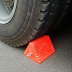 2 Pack Wheel Chocks Heavy Duty Orange with Eyebolt for Travel Trailer, 10" Length x 8" Width x 5.7" Height