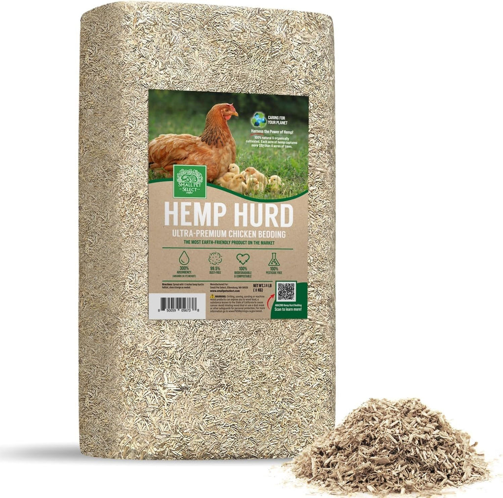 Small Pet Select Hemp HURD Chicken Coop Bedding, Odor Control, 18 lb