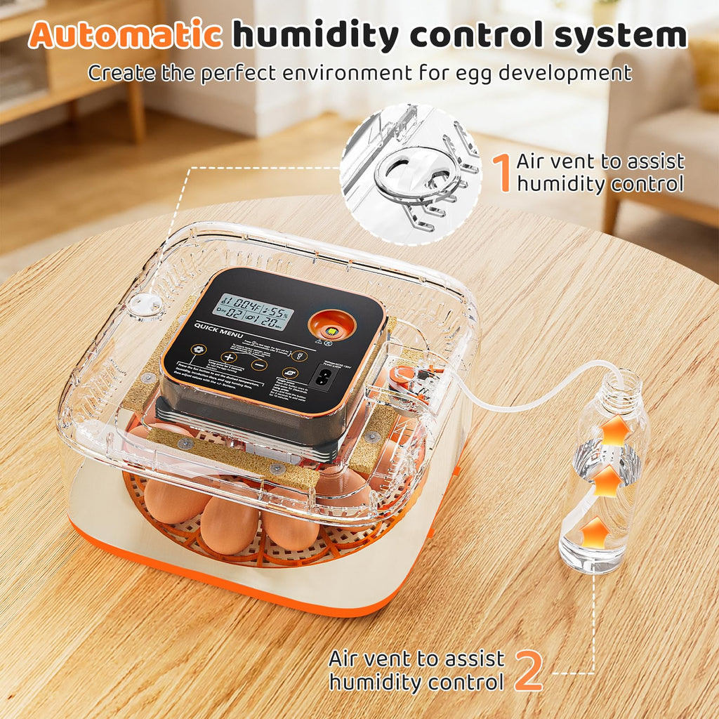 Egg Incubator for Hatching Eggs, 12 Egg Capacity, One-Touch Smart Hatching