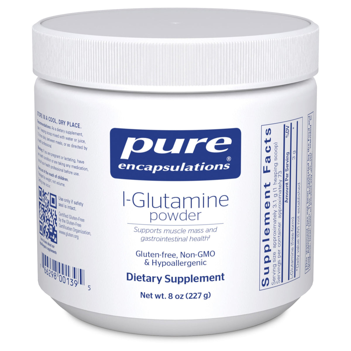 Pure Encapsulations L-Glutamine Powder, 8 Ounces