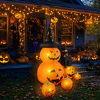 6Ft Halloween Inflatable Decorations Pumpkins Patch Lanterns with Black Cat with Build-in LEDs Blow Up Inflatables for Outdoor Decoration Balcony