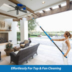 20 Feet High Reach Duster Kit with 5-12 Ft Extension Pole, Cobweb Duster with Telescoping Pole, Window Squeegee with Scrubber, Spider Web Brush, High