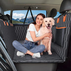 L Back Seat Extender for Dogs,Hard Bottom,Waterproof,400 lb,Black