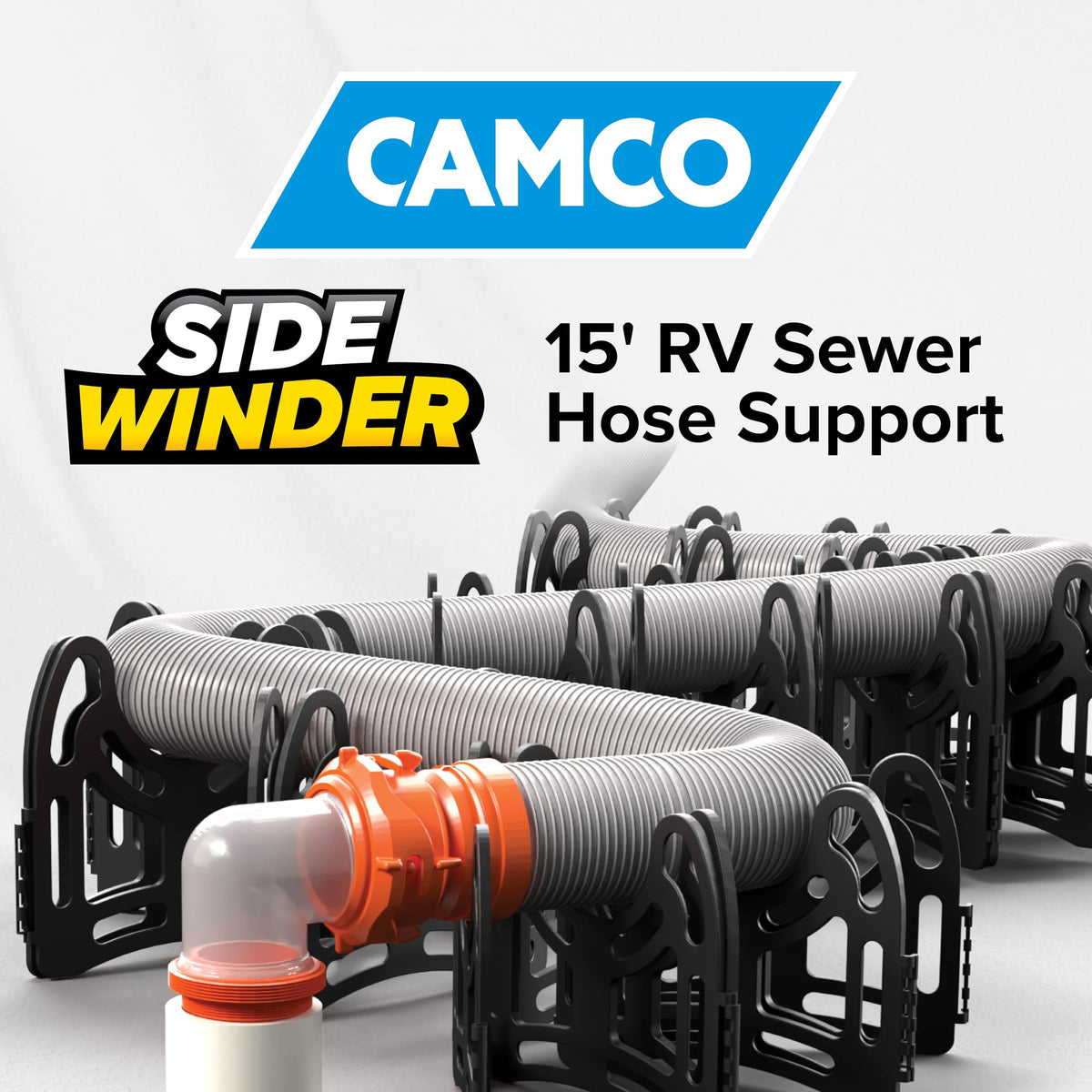 Camco Sidewinder Telescoping Folding RV Sewer Hose Support, 15 Ft, 43043