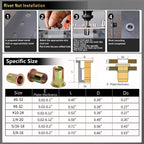 ASE Pressure Rivet Nut Tool Kit, 770pcs Imperial Rivet Nut