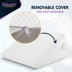 Wedge Pillow for Sleep Apnea, FSA Eligible Bed Wedge Pillow for Headboard, Acid Reflux, Snoring, Back Pain, and Post Surgery Recovery (12" and 9"
