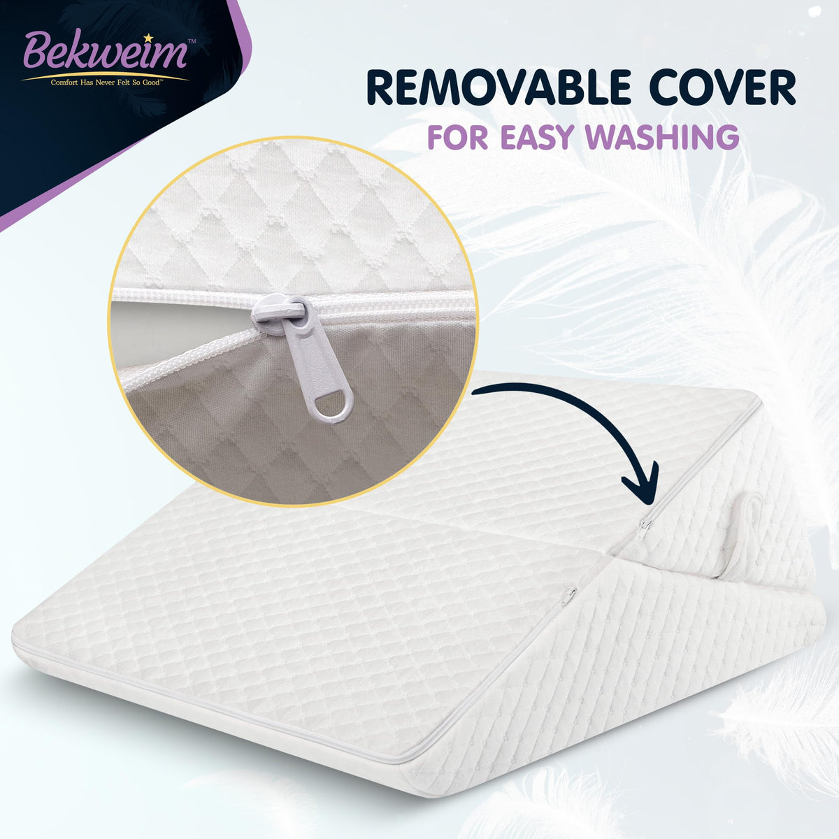 Wedge Pillow for Sleep Apnea, FSA Eligible Bed Wedge Pillow for Headboard, Acid Reflux, Snoring, Back Pain, and Post Surgery Recovery (12" and 9"