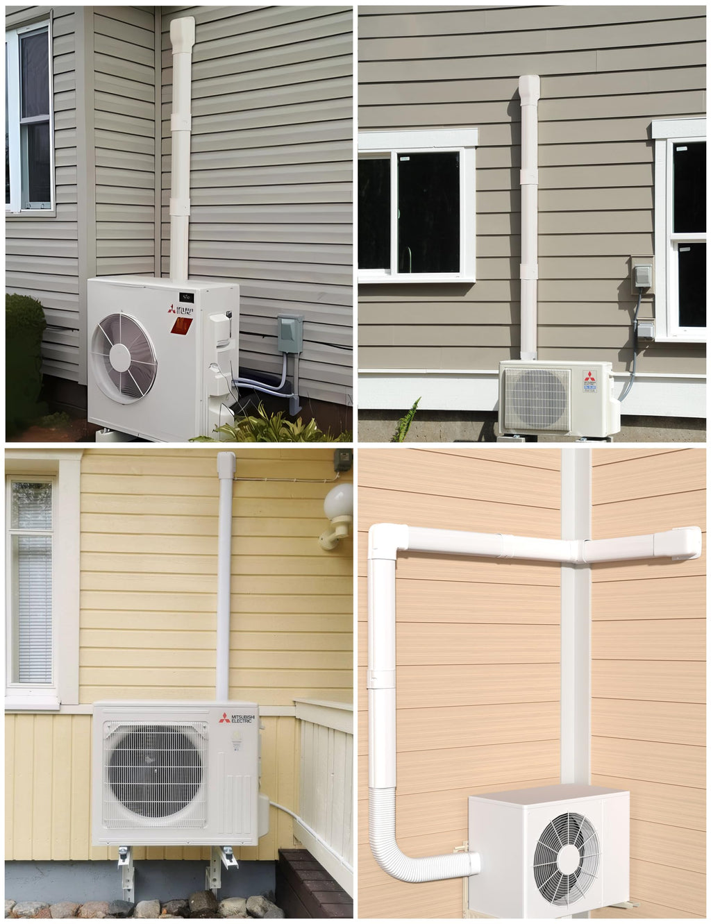 3" 13Ft Mini Split Line Set Cover, Decorative Line Hide Kit, White