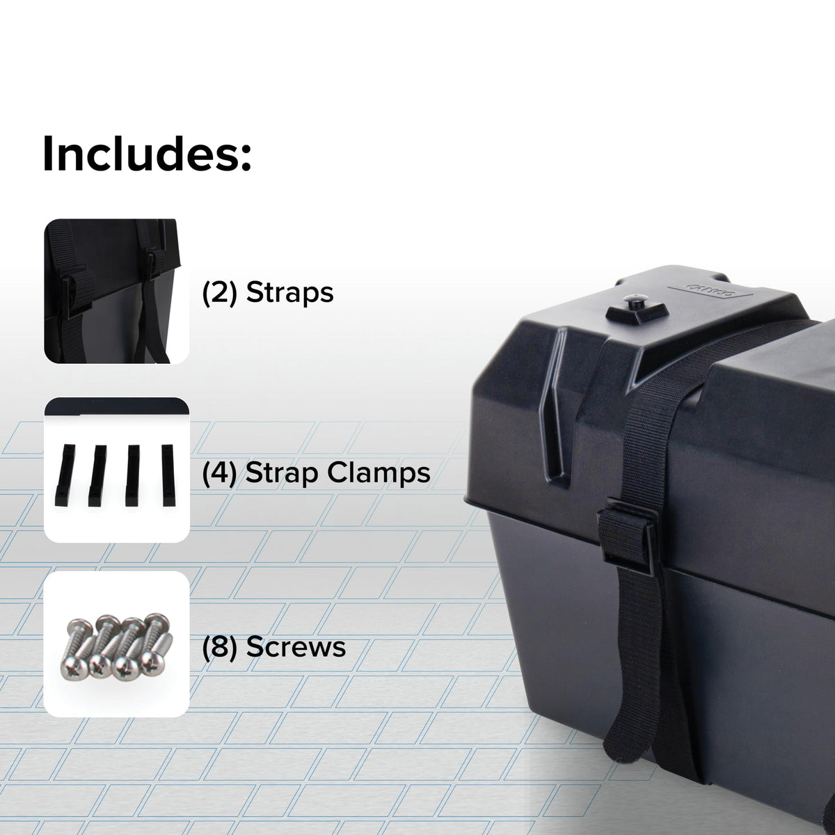 Camco Double Battery Box - Safely Store RV (& More) Batteries - USA Made