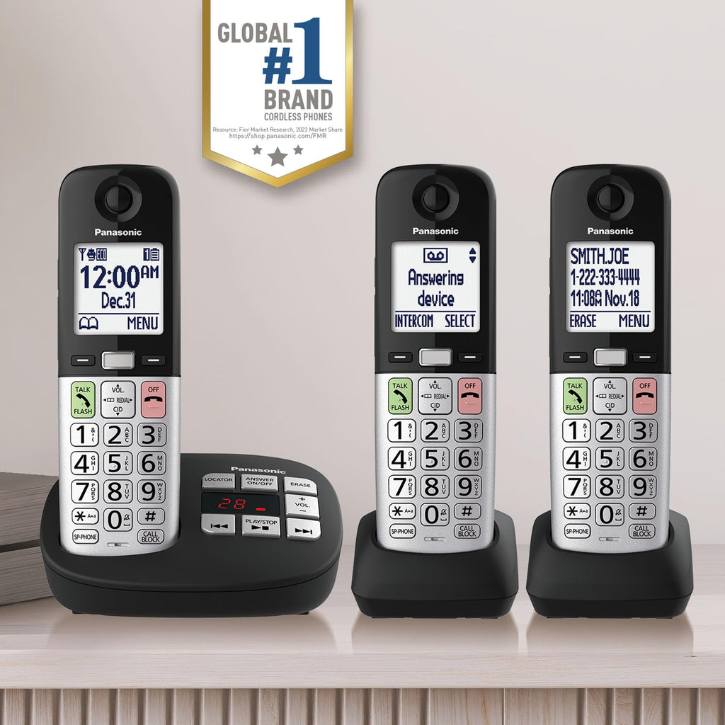 Panasonic Cordless Phone, Landline Phone with Volume Boost and Slow Talk