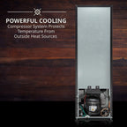 Ivation 12 Bottle Compressor Wine Cooler, Freestanding Fridge w/Lock, Black