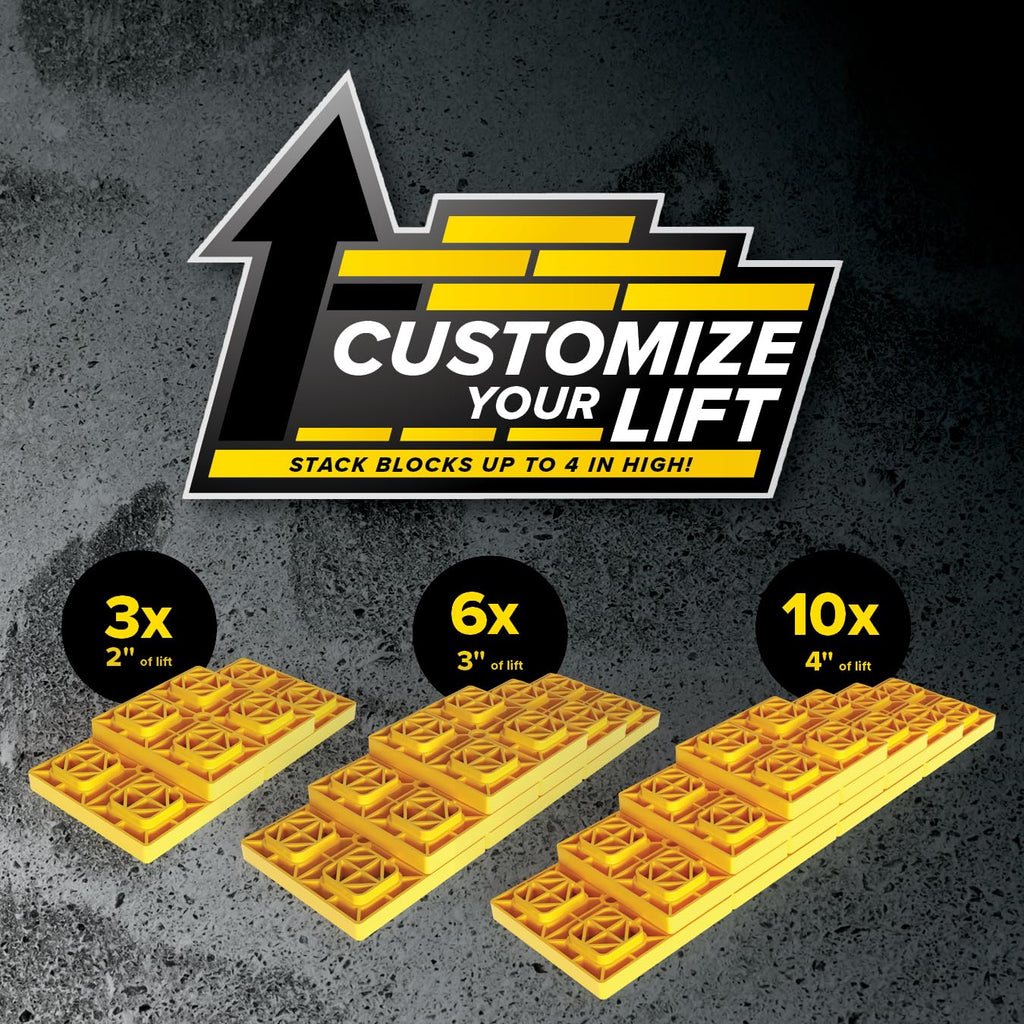 Camco FasTen RV Leveling Blocks - 8.5” x 8.5” x 1”- 10-Pk - Made in the USA