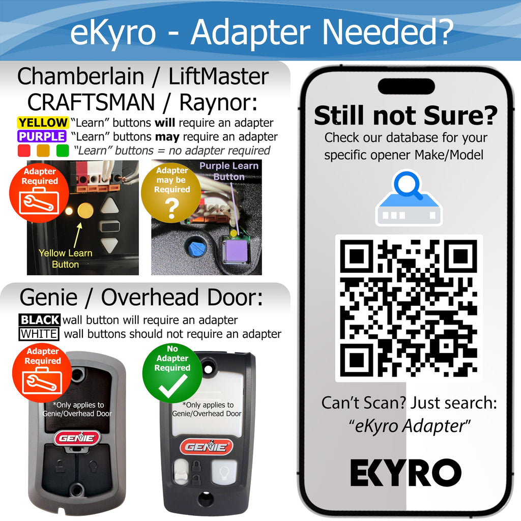 eKyro Smart Garage Door Opener - Universal WiFi Remote Controller Compatible with Alexa, Google Home, iPhone, Siri, Android, Door Left Open Alert