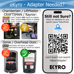 eKyro Smart Garage Door Opener - Universal WiFi Remote Controller Compatible with Alexa, Google Home, iPhone, Siri, Android, Door Left Open Alert