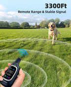 2-in-1 Dog Shock Collar and Bark Collar for Dogs – 3300FT Dog Training Collar with Remote, IP67 Waterproof e Collar with Anti