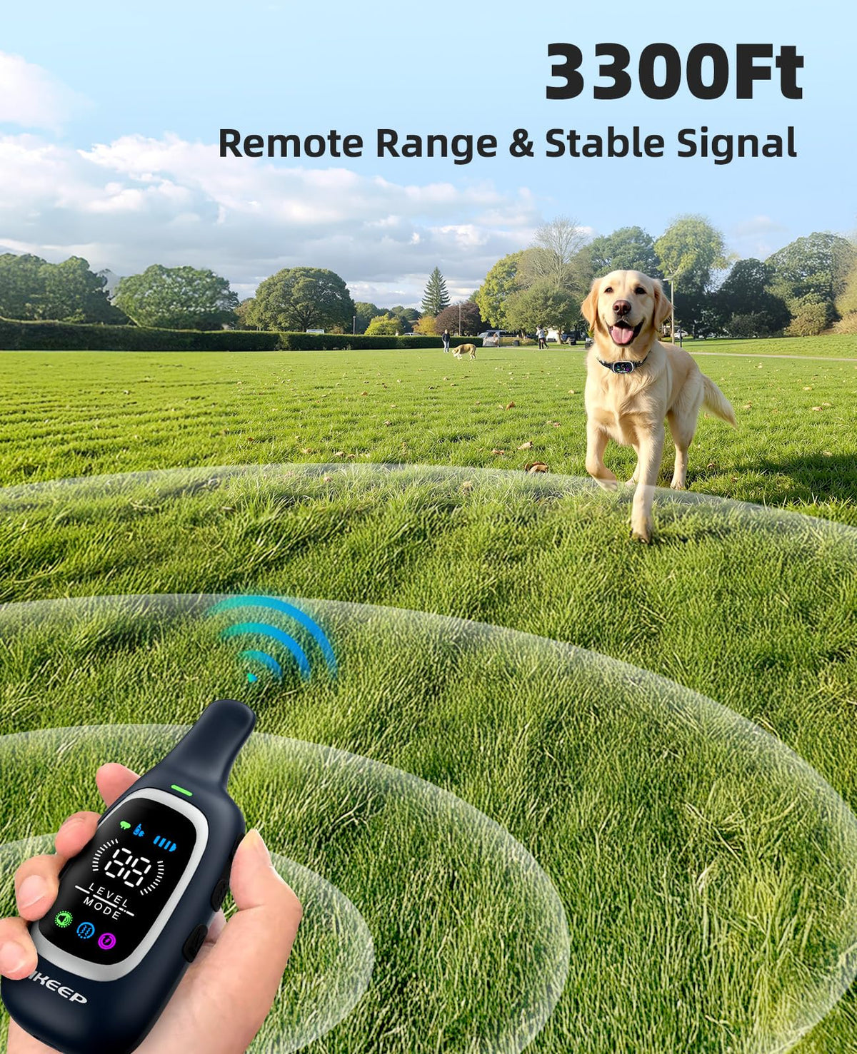 2-in-1 Dog Shock Collar and Bark Collar for Dogs – 3300FT Dog Training Collar with Remote, IP67 Waterproof e Collar with Anti