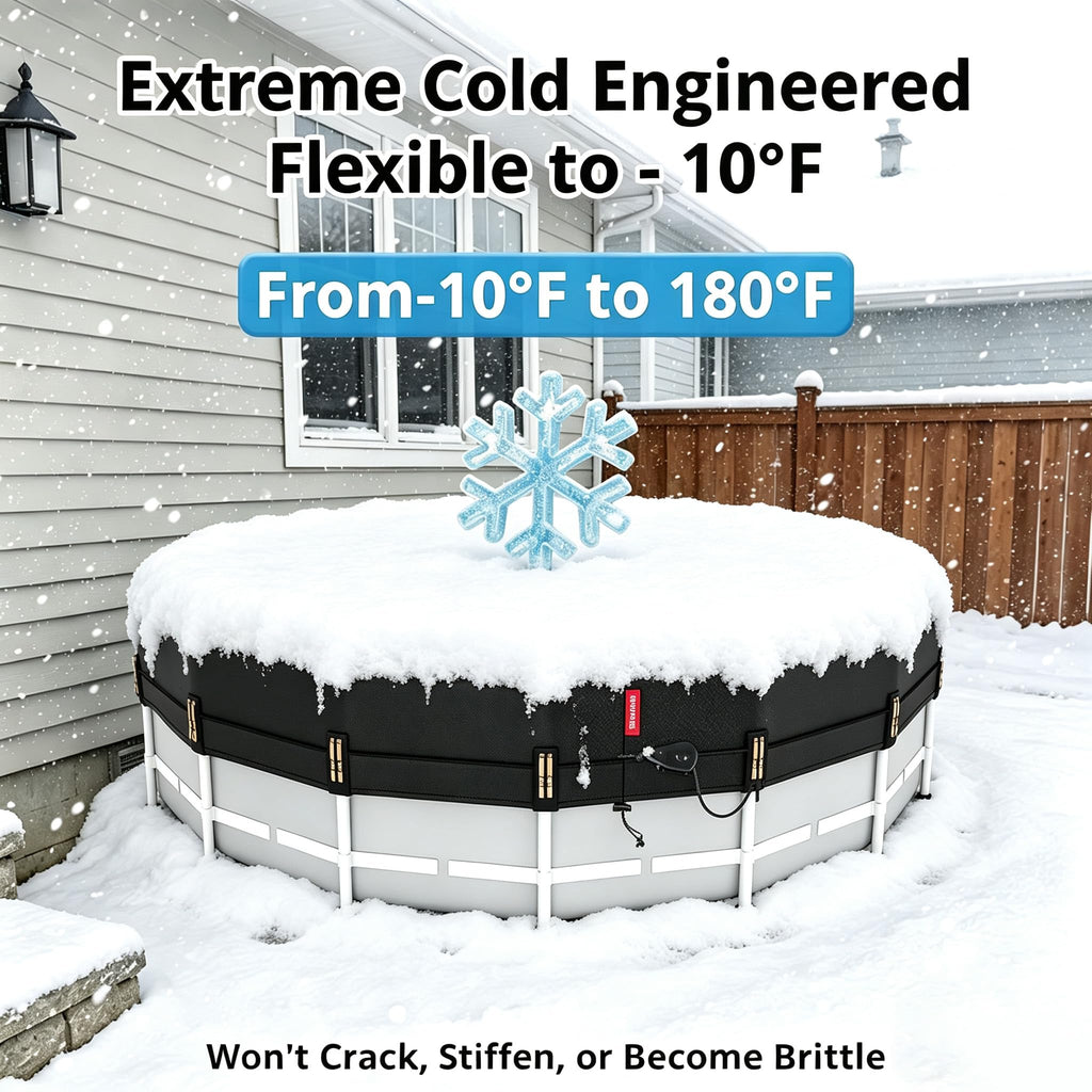 18ft Winter Pool Cover,Windproof Patented Ratchet&Heavy Duty Fabric