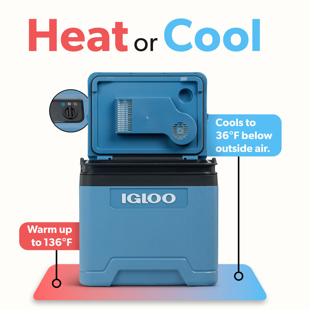 Igloo Thermoelectric Cooler & Warmer | 12V Portable Cooler for Truck, RV, Car & Home