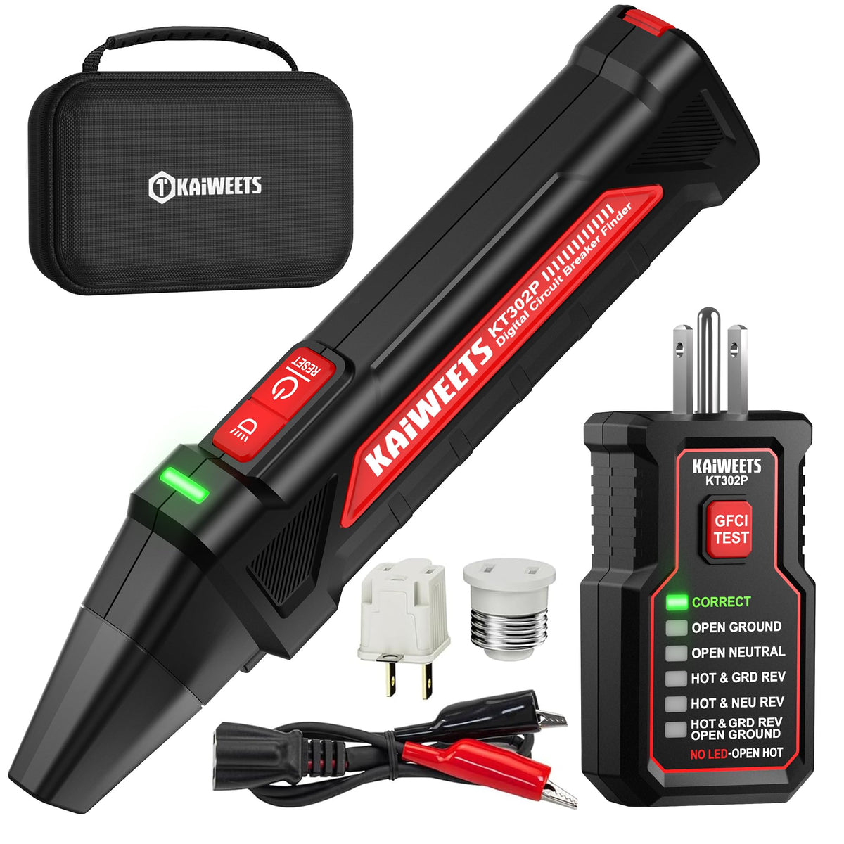 KAIWEETS Circuit Breaker Finder Tool Kit, GFCI Outlet Tester with Dual LED