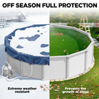 21 ft Round Winter Pool Cover for Above Ground Pools, Navy Blue, Resistant