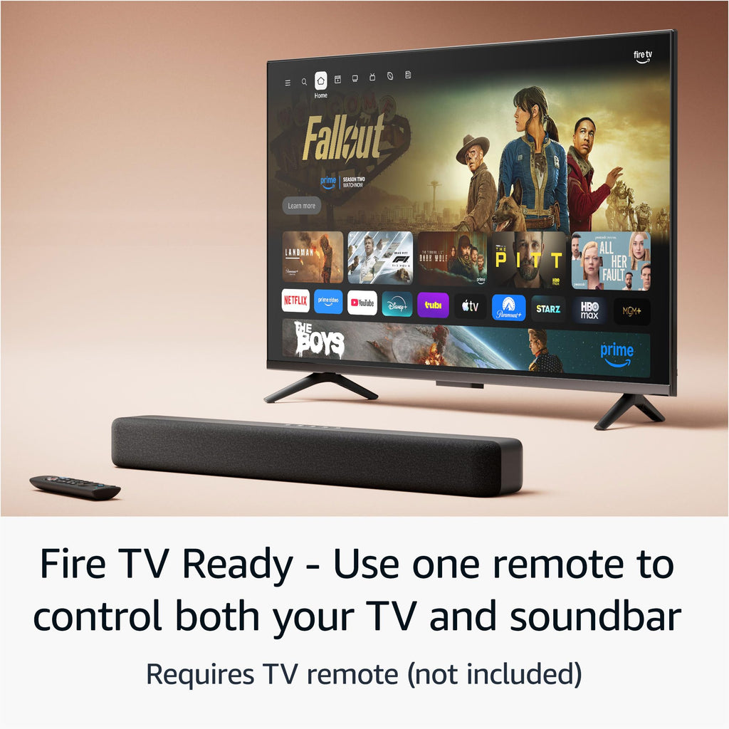Fire TV Soundbar, 2.0 speaker with DTS Virtual:X and Dolby Audio, Bluetooth connectivity