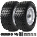 AR-PRO (2 Pack) 13x5.00-6 Flat Free Tire and Wheel Assembly, Solid Lawn Mower Front Tire with 3" Centered Hub, 3/4" Bearing extra 5/8"&1/2"