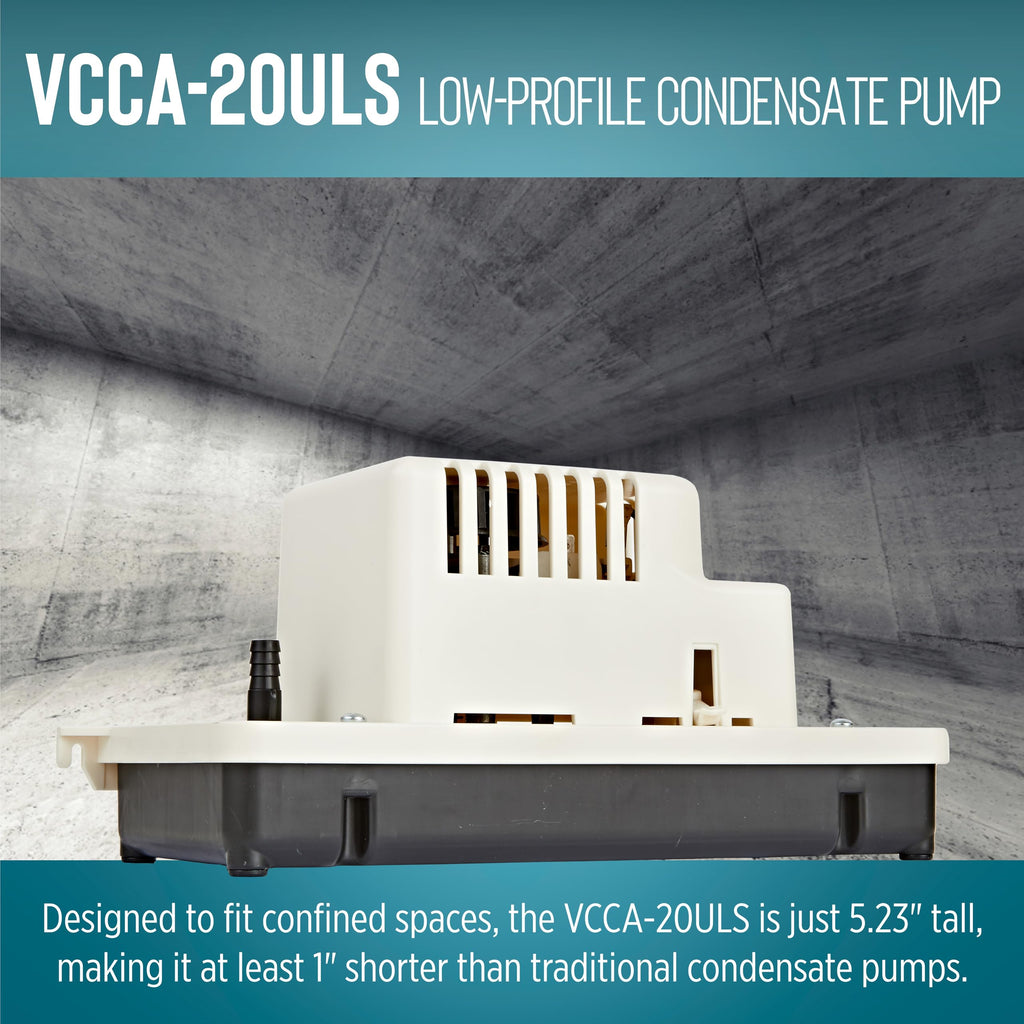 Little Giant VCCA-20ULS 115V, 80 GPH Low Profile Condensate Pump