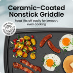 Chefman XL Electric Griddle with Removable Temperature Control, Immersible Flat Top Grill, Burger, Eggs, Pancake Griddle, Nonstick Extra Large