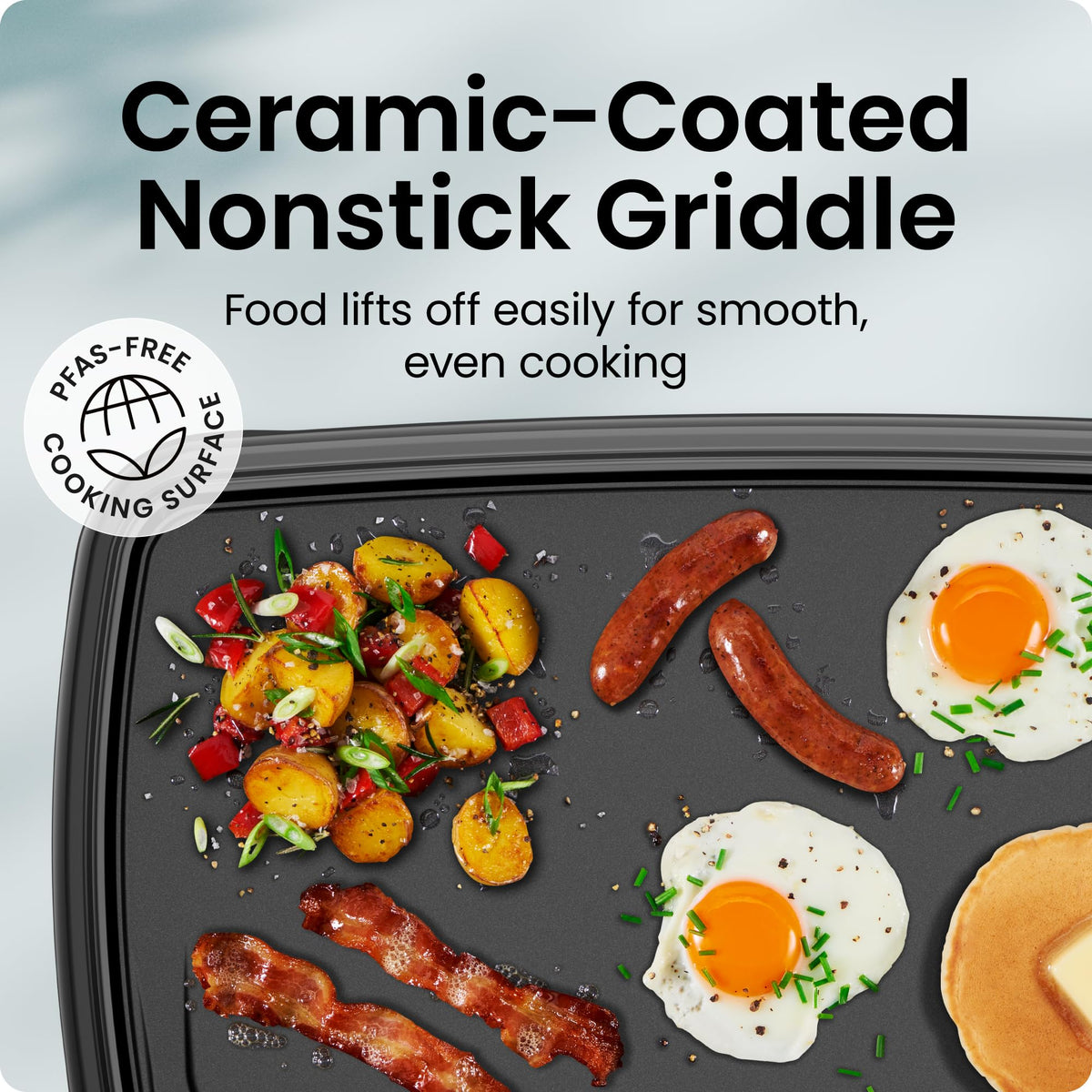Chefman XL Electric Griddle with Removable Temperature Control, Immersible Flat Top Grill, Burger, Eggs, Pancake Griddle, Nonstick Extra Large