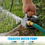 Water Transfer Pump, 115V 1/10HP Electric Utility Pump with On/Off Switch 2 * 6 ft Water Hoses Kit for Removing Water from Garden Pools Aquariums Hot